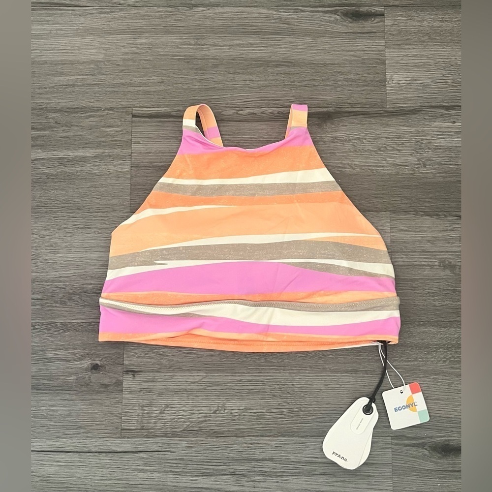 Prana Marine Street Swimsuit Top High Neck Multicolor Swimming Size Large - Picture 2 of 7